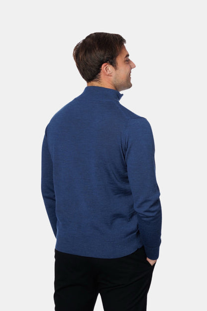 ESSENZA ZIP SWEATER - DARK BLUE