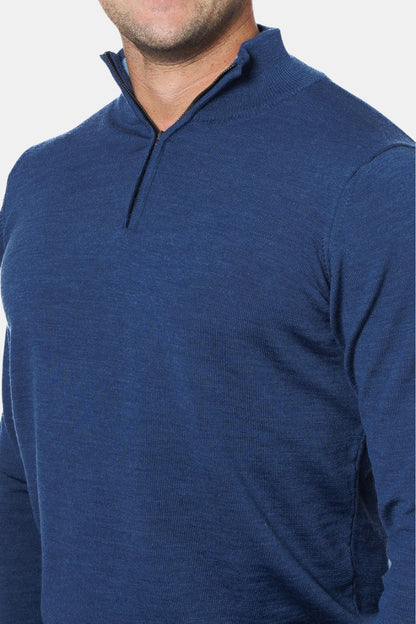 ESSENZA ZIP SWEATER - DARK BLUE