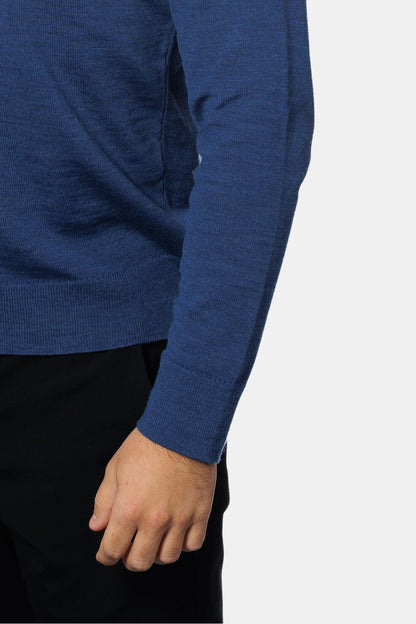 ESSENZA ZIP SWEATER - DARK BLUE