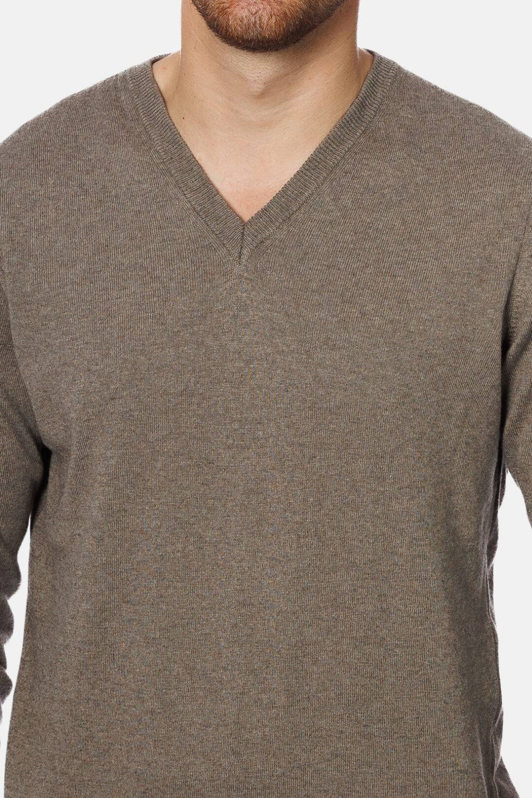 SERANZA V-HALS SWEATER - BROWN